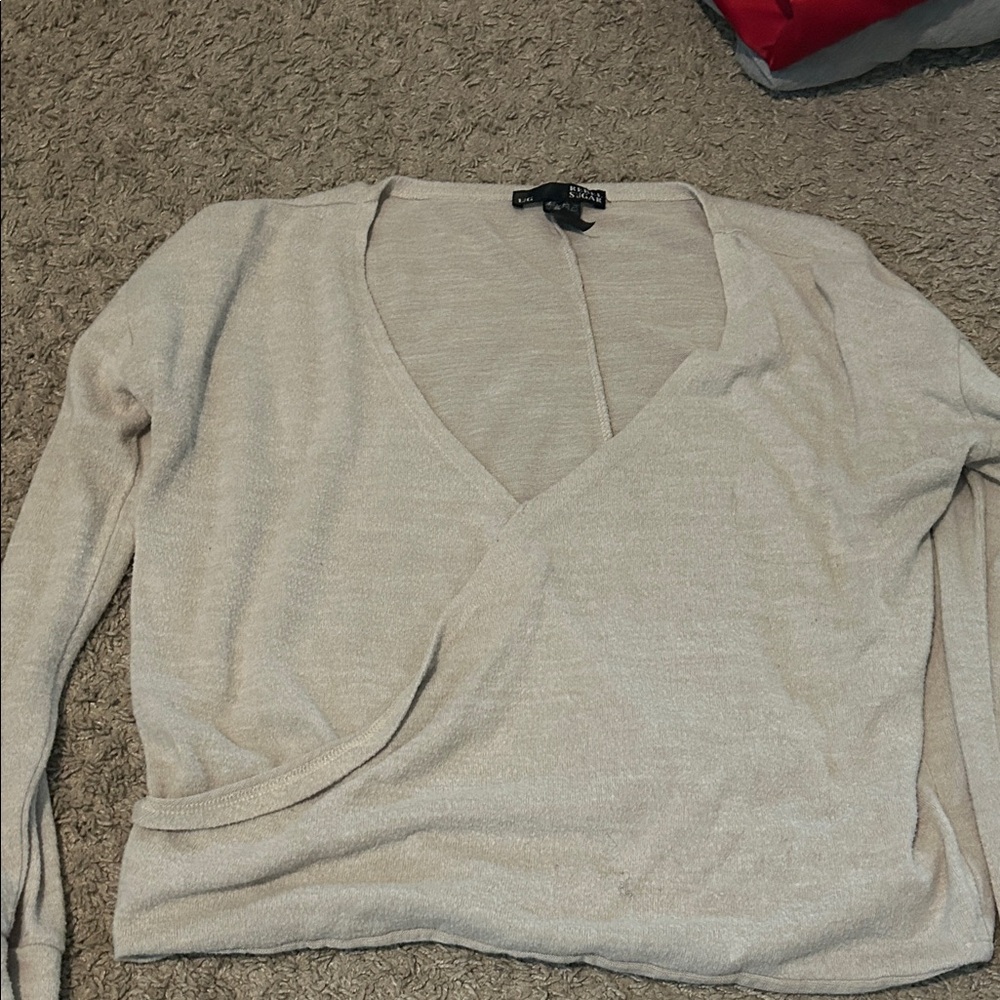 Rebel Sugar Cream Knit Top